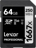 Lexar SDXC Pro 1667X UHS-II U3 R250/W120 (V60) 64GB