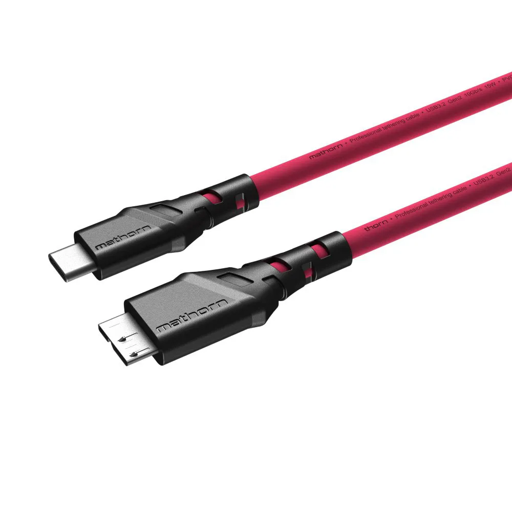 Kabel fotograficzny Mathorn MTC-230M 2m 10Gbps USB C - MicroB Magenta