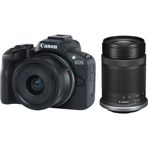 Canon EOS R50 + RF-S 18-45 mm IS STM + RF-S 55-210 mm IS STM czarny + karta SANDISK ULTRA 128GB GRATIS - ZAPYTAJ O SUPER OFERTĘ