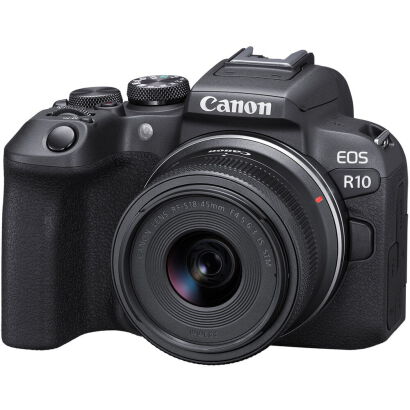 Aparat Canon EOS R10  + obiektyw RF-S 18-45mm F4.5-6.3 IS STM  + adapter mocowania EF-EOS R