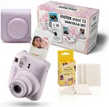 INSTAX MINI 12 SHAC SET PURPLE + etui + pianki Shacolla