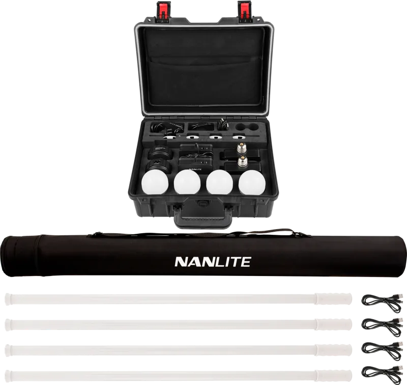 Kit Nanlite Pavotube T8-7X-4 Light kit  & Pavobulb 10C 4 Bulb kit