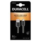 Kabel Duracell 2M Czarny USB-A / Micro-USB
