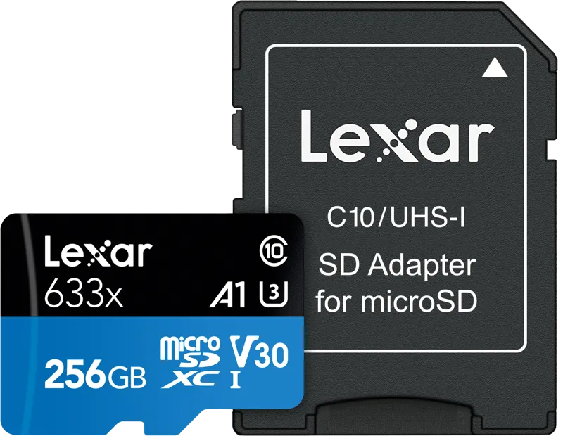 Lexar microSDXC 633x UHS-I/A1/U3/10 R100/W45MB (V30) 256GB