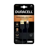 Kabel Duracell 1M Czarny Nylonowy USB-A / Lightning(iPhone)