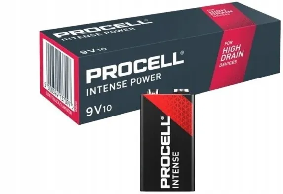10x Duracell Procell Intense 9V - bateria alkaliczna przemysłowa 6LR61