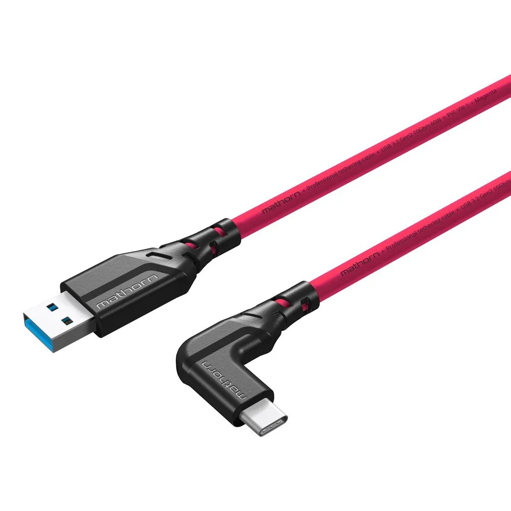 Kabel fotograficzny Mathorn MTC-501M 5m 10Gbps 60W USB A-C90 Magenta | MATHORN BLACKWEEK - 50%