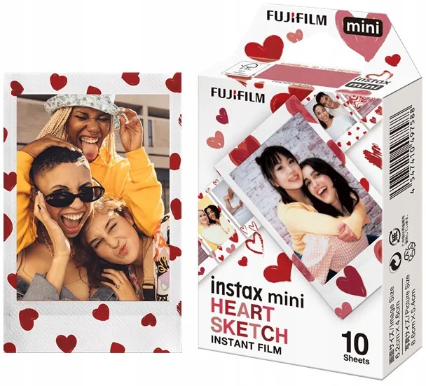 Fujifilm Instax Mini Heart Sketch Photo Film, Photo & Video