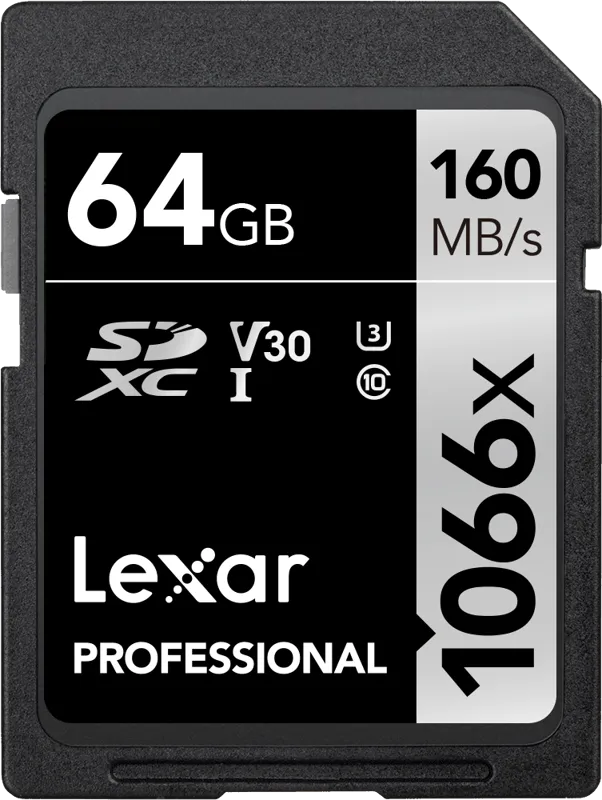 Lexar SDXC Pro 1066x U3 UHS-I R160/W70 (V30) 64GB