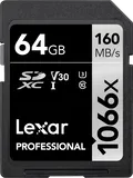 Lexar SDXC Pro 1066x U3 UHS-I R160/W70 (V30) 64GB