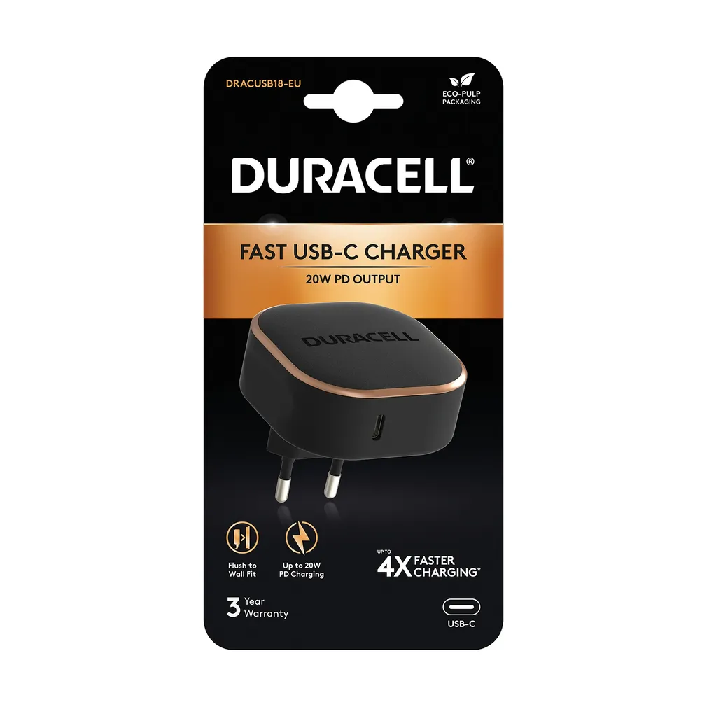 Ładowarka Duracell Czarna USB-C 20W