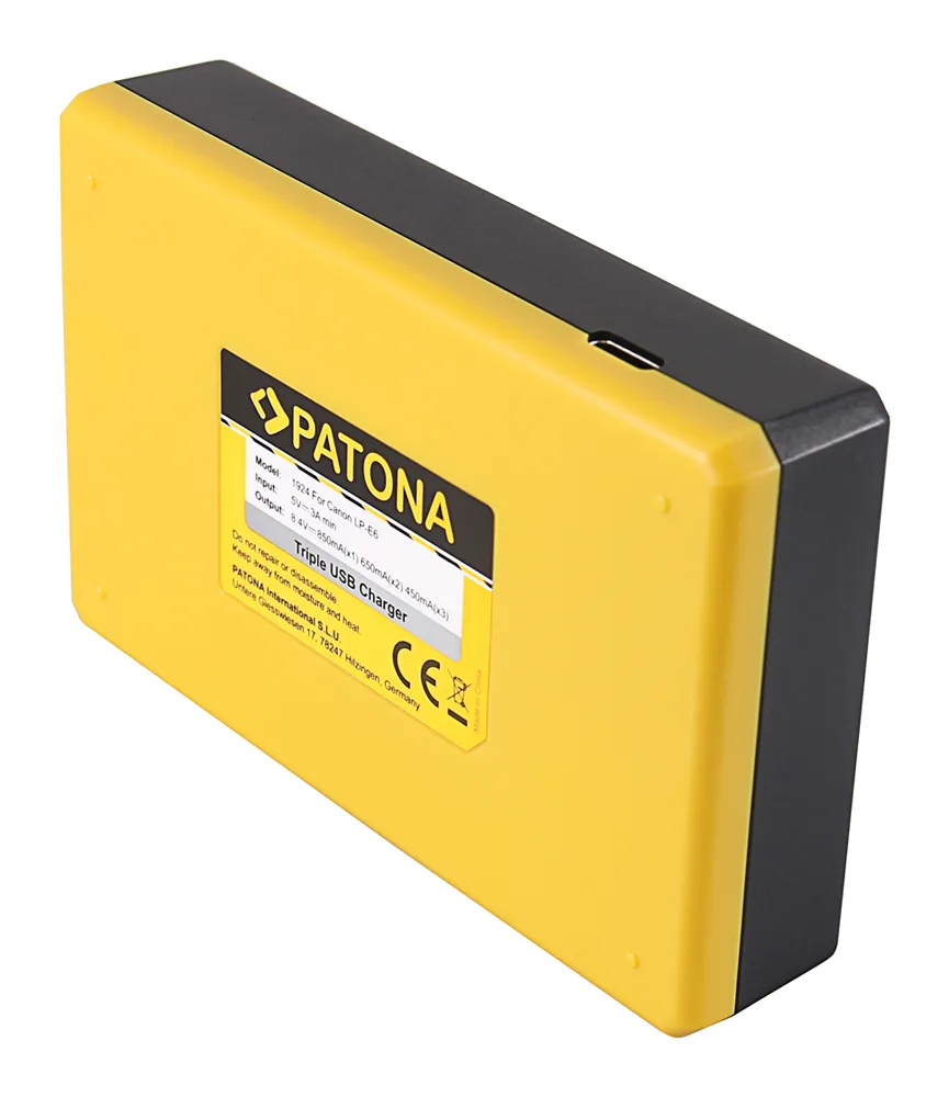 Ładowarka PATONA USB Triple LCD Canon LP-E6