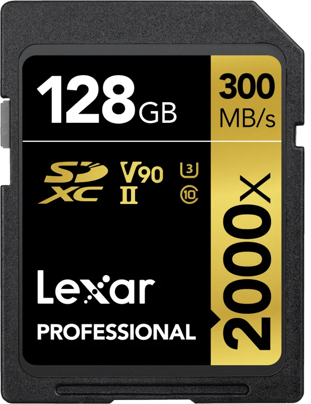 Lexar SDXC Pro 2000X UHS-II U3 R300/W260 (V90) 128GB