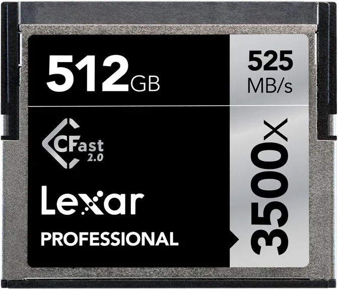 Lexar Pro 3500X Cfast (VPG-130) R525/W445 512GB