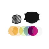 GlareOne G Barndoor Kit - wrota z gridem i filtrami kolorowymi - 8