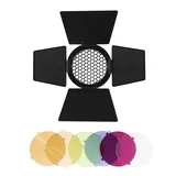 GlareOne G Barndoor Kit - wrota z gridem i filtrami kolorowymi