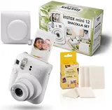 INSTAX MINI 12 SHAC SET WHITE + etui + pianki Shacolla