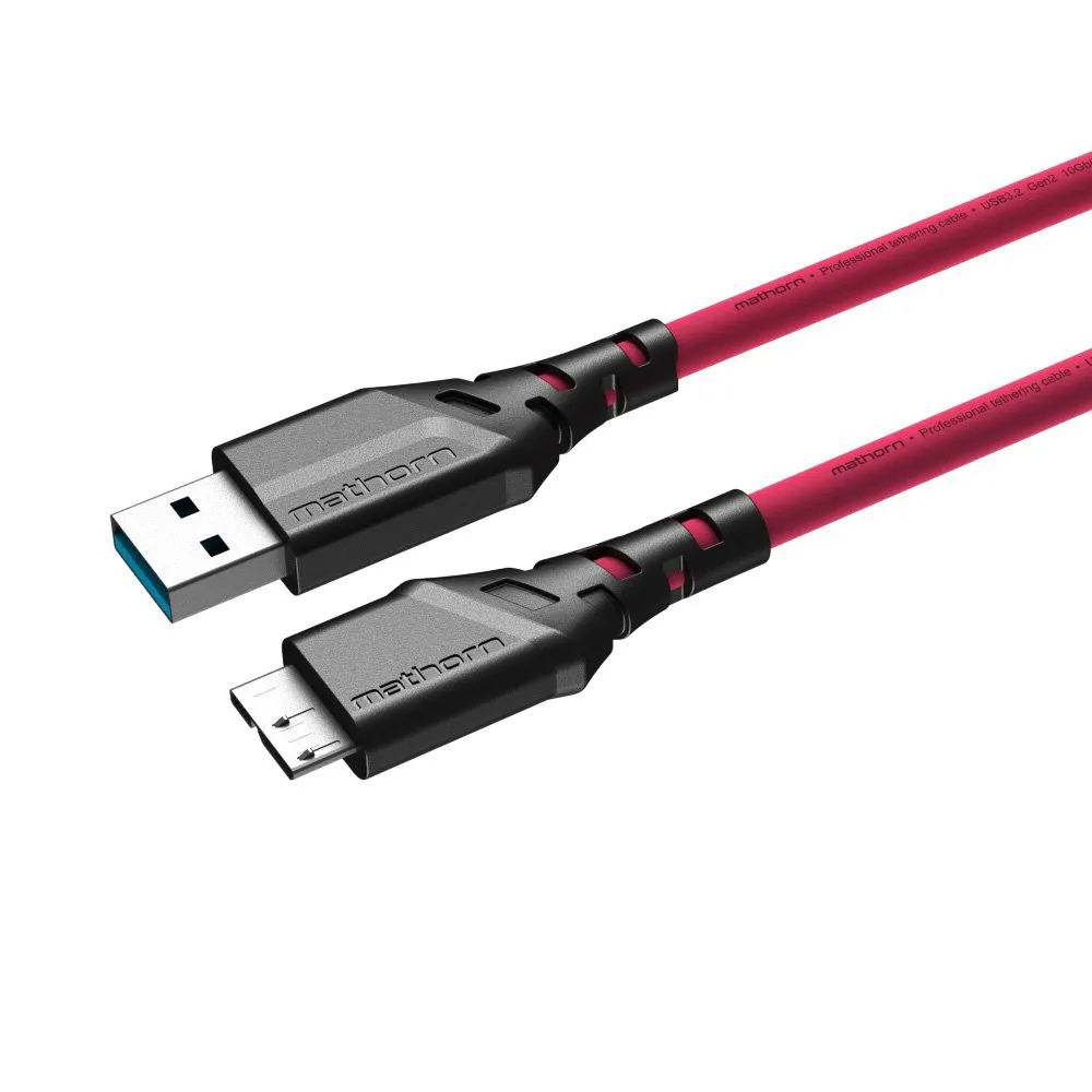 Kabel fotograficzny Mathorn MTC-220M 2m 10Gbps USB A - MicroB Magenta