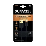 Kabel Duracell 1M Czarny Nylonowy USB-A / Micro-USB