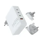 XTORM Ładowarka turystyczna 140W GaN +kabel USB-C PD biała