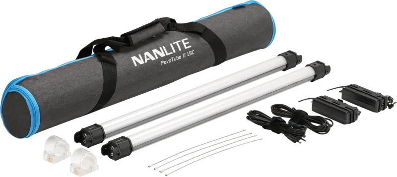 NanLite Pavotube II 15C LED RGBWW Tube Light 2 Light Kit