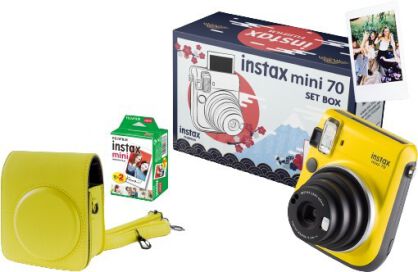 Fujifilm Instax Mini 70 żółty + etui żółte + wkład 20PK