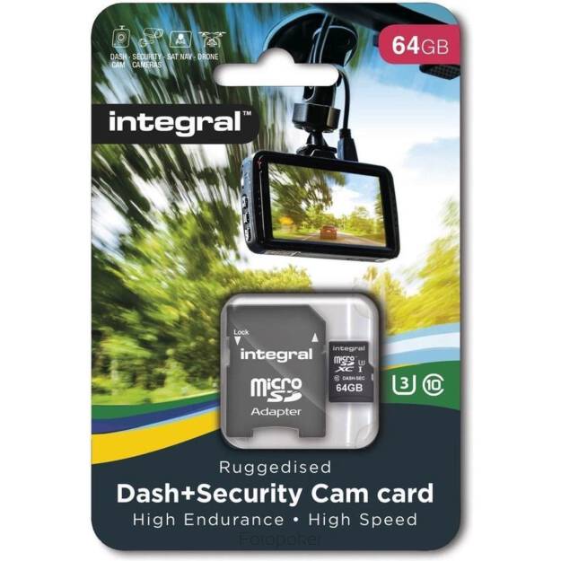 Karta pamięci Integral Security Micro SD 4K V30 UHS-1 U3 A1 CLASS 10 64GB (+ Adapter kart SD)