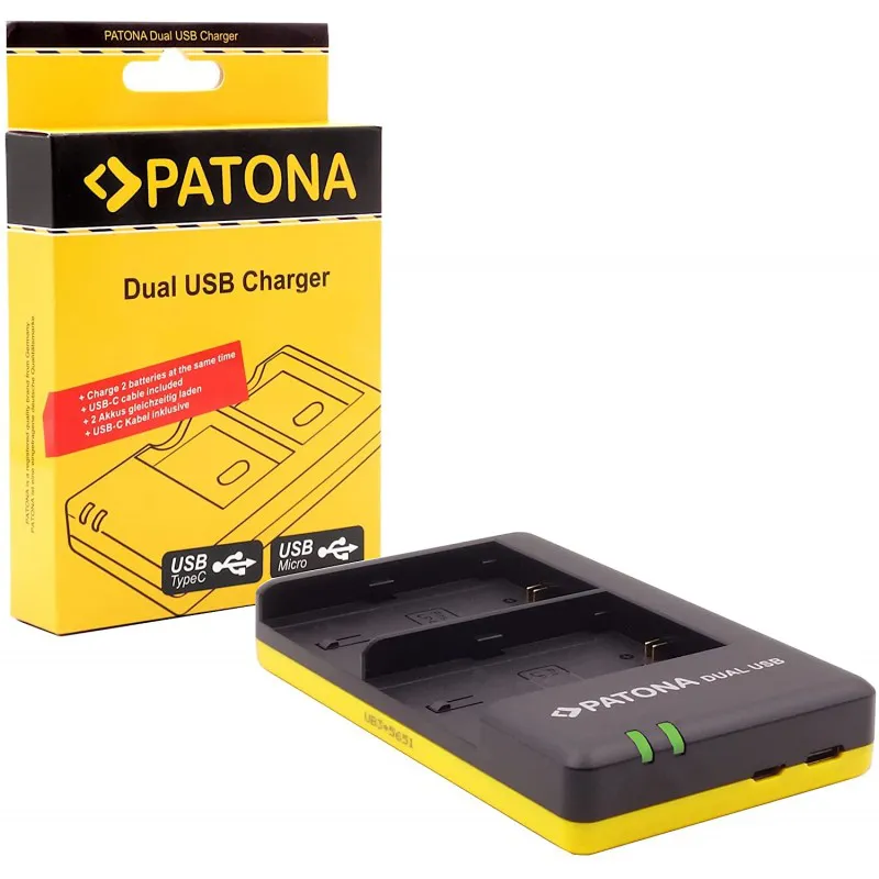 Ładowarka Dual USB Patona do Canon LP-E6 z kablem