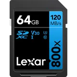 Karta pamięci LEXAR Professional 800x SDXC UHS-I, C10 V30 U3, R120 64GB