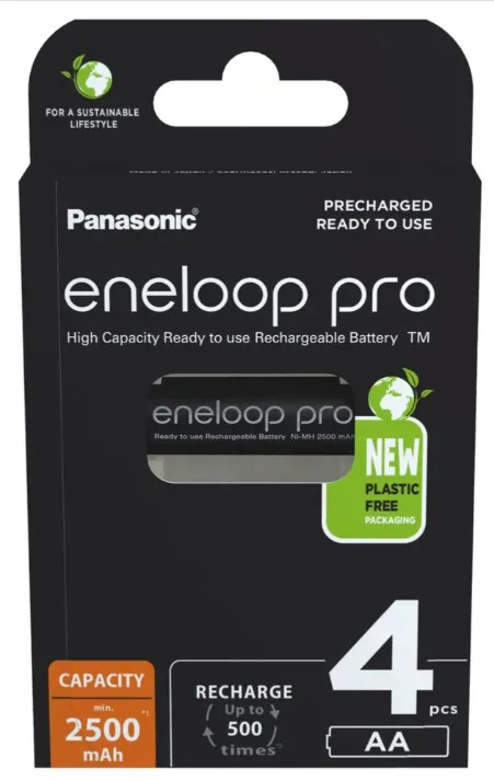 Panasonic akumulatory Eneloop Pro R6 AA 2500 mAh - 4 sztuki