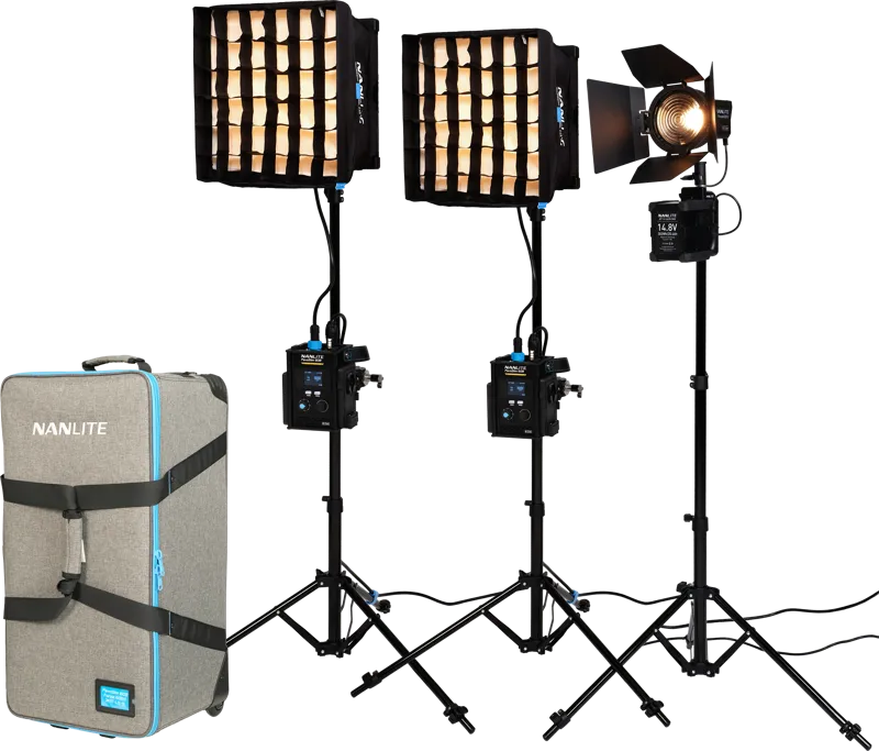 Nanlite PavoSlim 60B & Forza 60B II KIT 60B x2 + Forza 60BII - 3-Light Kit with Light Stand