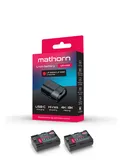 2X Bateria Mathorn MB-204 Ultimate 2600mAh 8A USB-C zamiennik LP-E6NH/E6P + Ładowarka dwukanałowa Mathorn MBC-D200 za 1zł