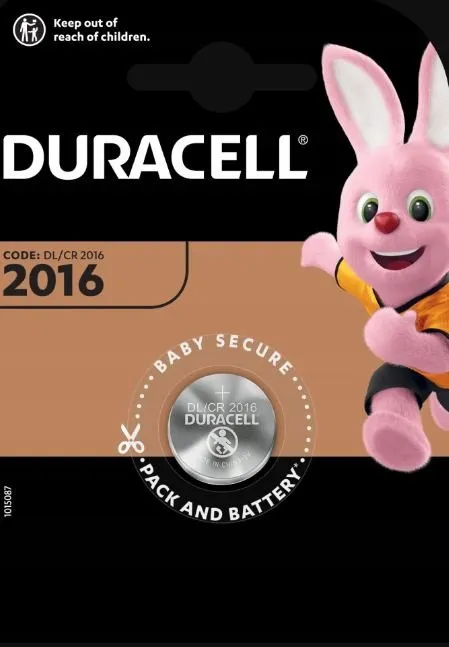 1x Litowe Baterie Specjalistyczne CR2016 Duracell