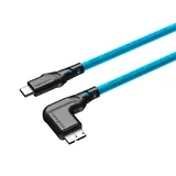 Kabel fotograficzny Mathorn MTC-531 5m 10Gbps USB C - MicroB 90° ArcticBlue