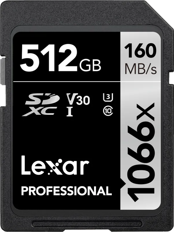 Lexar SDXC Pro 1066x U3 UHS-I R160/W120 (V30) 512GB