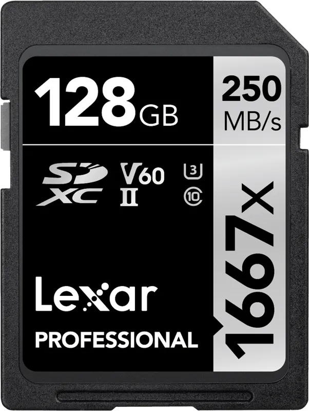 Lexar SDXC Pro 1667X UHS-II U3 R250/W120 (V60) 128G