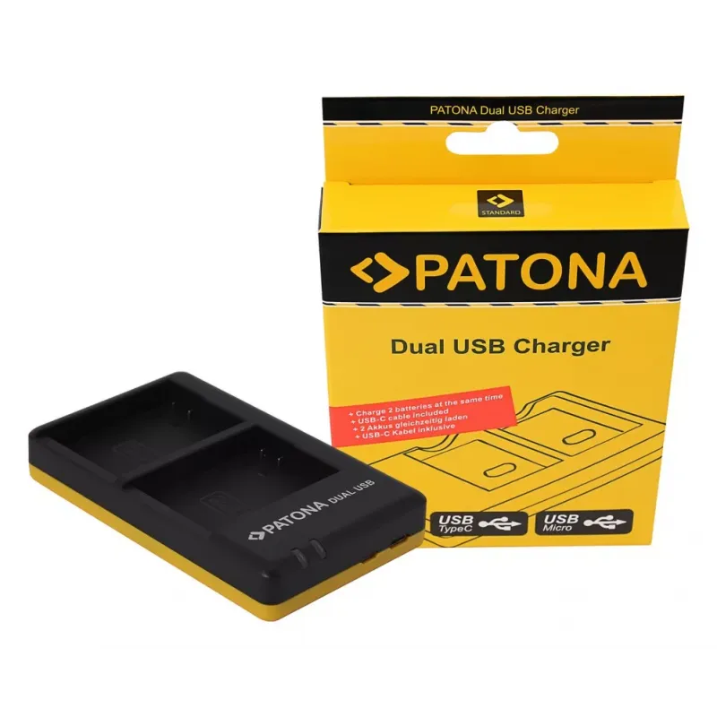 Ładowarka Dual USB LCD Patona do Nikon EN-EL14 z kablem