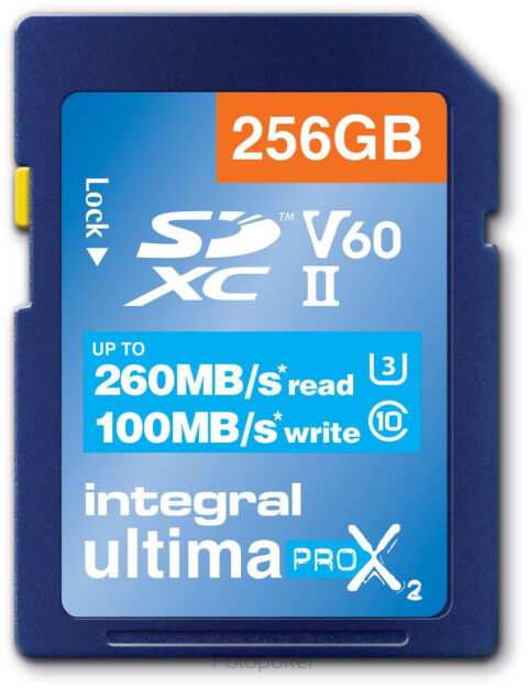 Karta pamięci Integral ULTIMAPRO X2 SDXC 260/100MB UHS-II V60 256GB