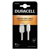 Kabel Duracell 1M Biały USB-A / Micro-USB
