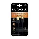Kabel Duracell 1M Czarny Nylonowy USB-A / USB-C