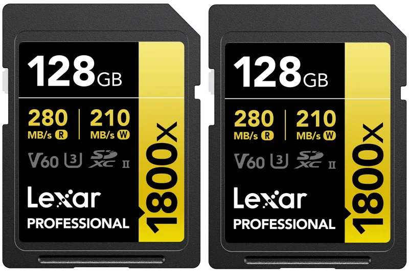 Lexar SDXC Pro 1800x U3 UHS-II R280/W210 (V60) 128GB - 2pack