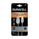 Kabel Duracell 1M Biały Nylonowy USB-A / Micro-USB