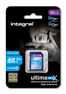 Karta Integral UltimaPro X2 SDHC 32GB 280/240MB UHS-II V90