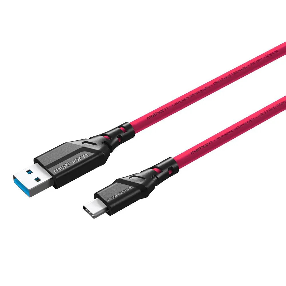 Kabel fotograficzny Mathorn MTC-500M 5m 10Gbps 60W USB A-C Magenta | MATHORN BLACKWEEK - 50%