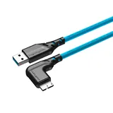 Kabel fotograficzny Mathorn MTC-521 5m 10Gbps USB A - MicroB 90° ArcticBlue