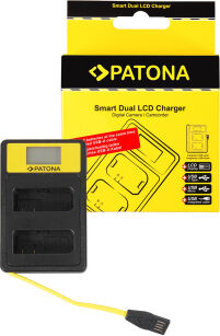 Ładowarka podwójna Patona Dual LCD USB do akumulatorów Nikon EN-EL14