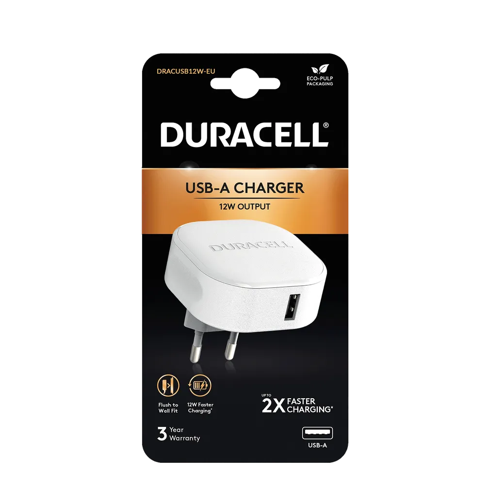 Ładowarka Duracell Biała USB-A 12W
