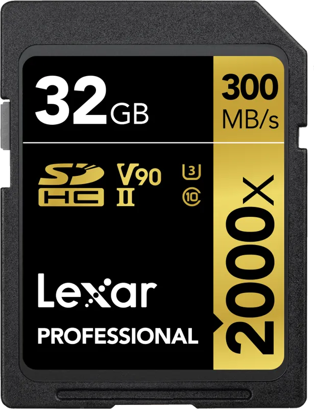 Lexar SDHC Pro 2000X UHS-II U3 R300/W260 (V90) 32GB