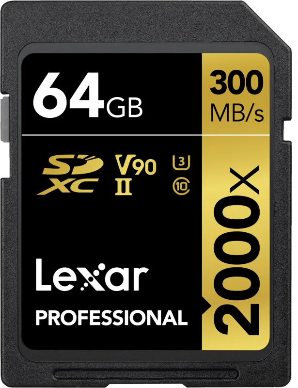 Lexar SDXC Pro 2000X UHS-II U3 R300/W260 (V90) 64GB