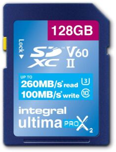 Karta pamięci Integral ULTIMAPRO X2 SDXC 260/100MB UHS-II V60 128GB